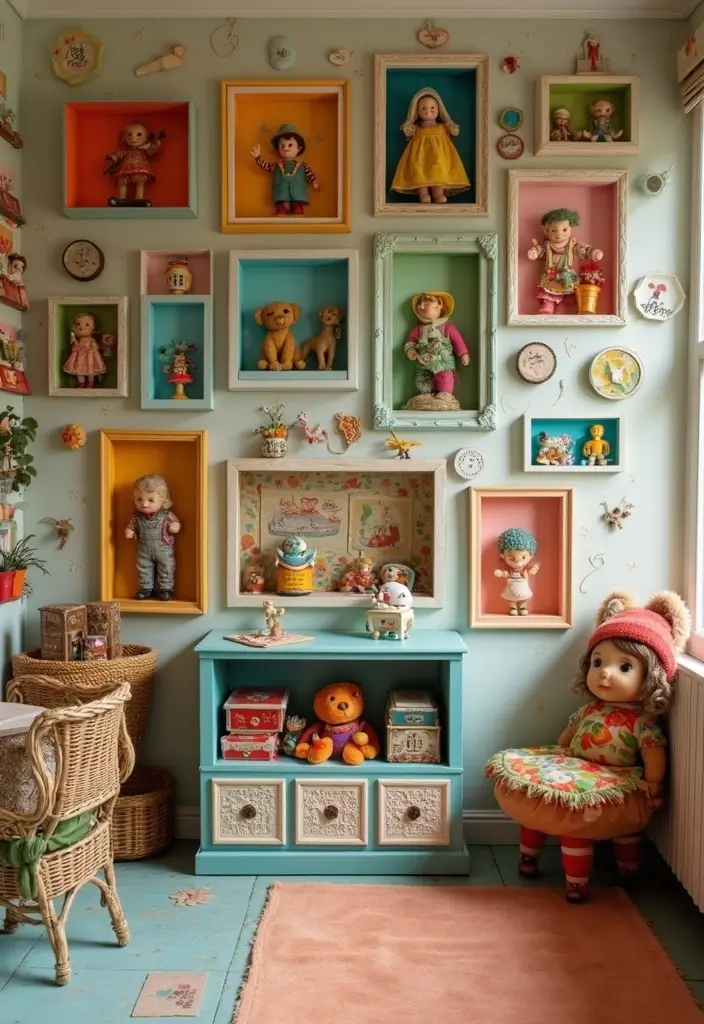20 Stunning Vintage Wall Art Ideas That Will Take You Back in Time (You Won't Believe #12!) - 16. Vintage Toy Art