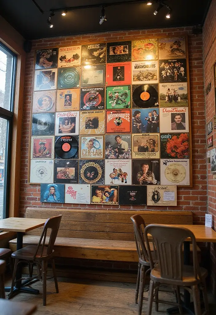 20 Stunning Vintage Wall Art Ideas That Will Take You Back in Time (You Won't Believe #12!) - 3. Vintage Music Records