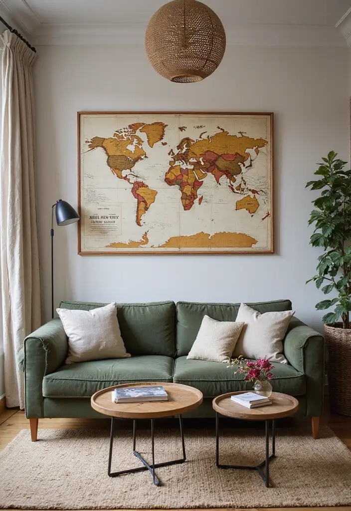 20 Stunning Wall Art Ideas That Will Transform Your Living Room (You Won't Believe #15!) - 16. Vintage Maps