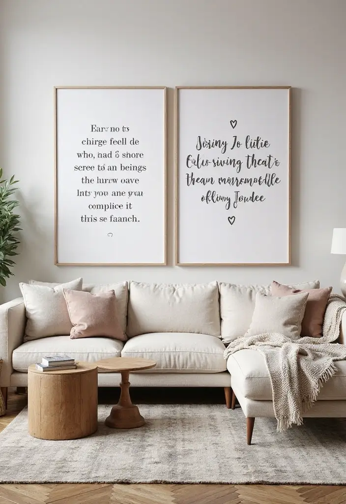 20 Stunning Wall Art Ideas That Will Transform Your Living Room (You Won't Believe #15!) - 6. Inspirational Quotes