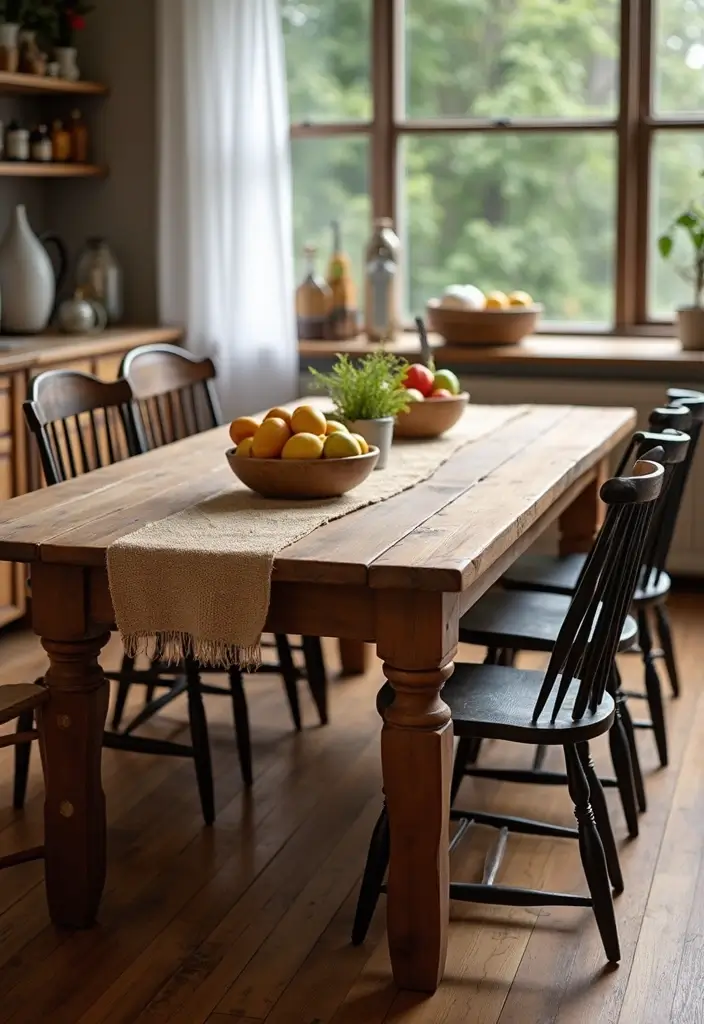 21 Farmhouse Kitchen Decor Ideas That'll Transform Your Space into a Cozy Haven! - 1. Wooden Farmhouse Table