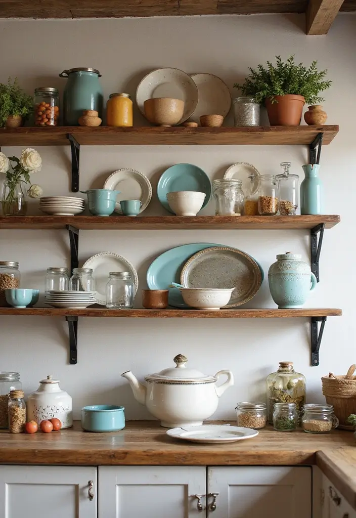 21 Farmhouse Kitchen Decor Ideas That'll Transform Your Space into a Cozy Haven! - 11. Open Shelving