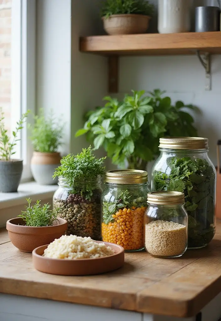 21 Farmhouse Kitchen Decor Ideas That'll Transform Your Space into a Cozy Haven! - 13. Decorative Jars