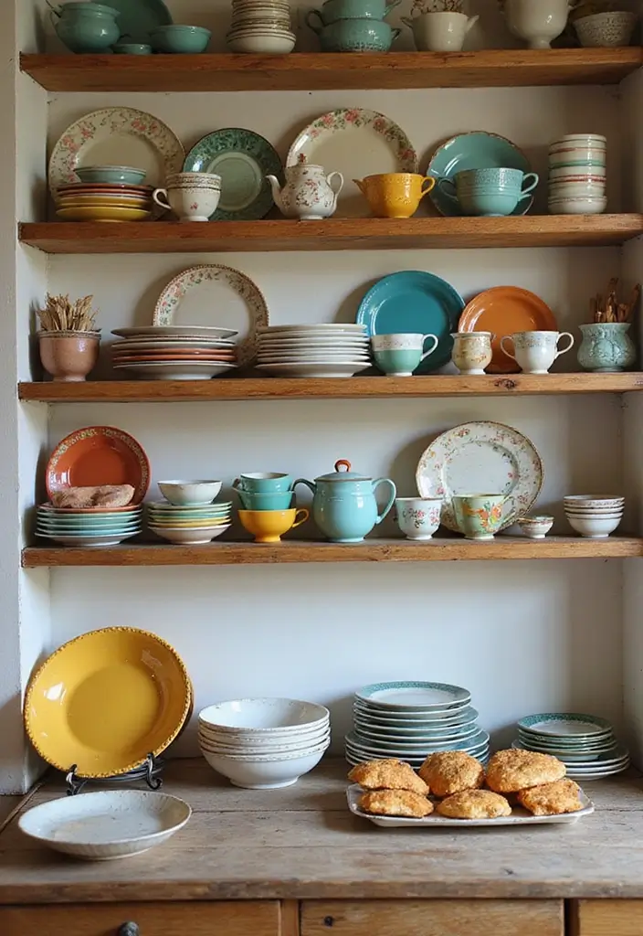 21 Farmhouse Kitchen Decor Ideas That'll Transform Your Space into a Cozy Haven! - 2. Vintage Dishware