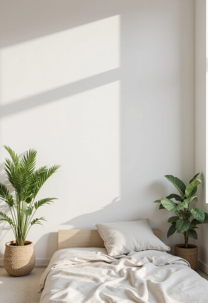 21 Minimalist Bedroom Ideas to Create Your Own Zen Sanctuary (You'll Want to Stay Forever!) - 3. Lush Greenery