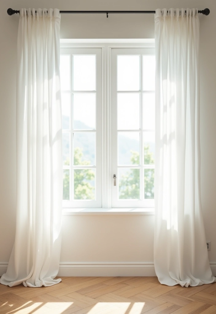 21 Minimalist Bedroom Ideas to Create Your Own Zen Sanctuary (You'll Want to Stay Forever!) - 4. Airy Curtains