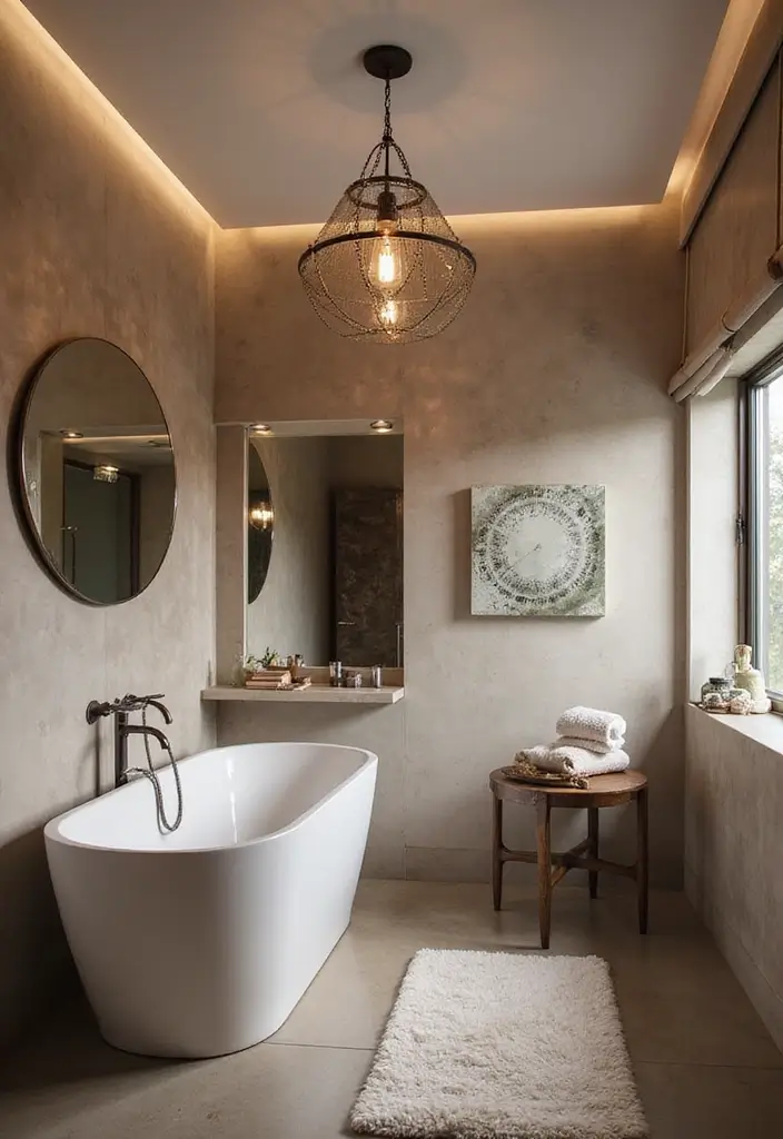 21 Stunning Modern Bathroom Designs That Will Leave You in Awe (Don't Miss #7!) - 13. Statement Lighting