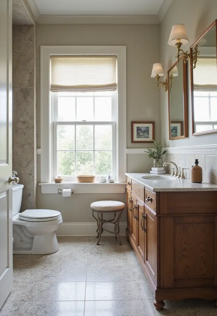 21 Stunning Modern Bathroom Designs That Will Leave You in Awe (Don't Miss #7!) - 15. Combining Old and New