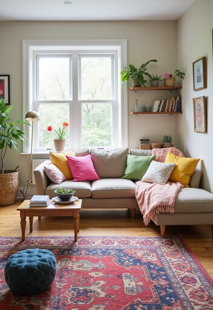25 Living Room Ideas That Will Make You Want to Curl Up with a Book (#17 Is Pure Magic!) - 13. Colorful Accents