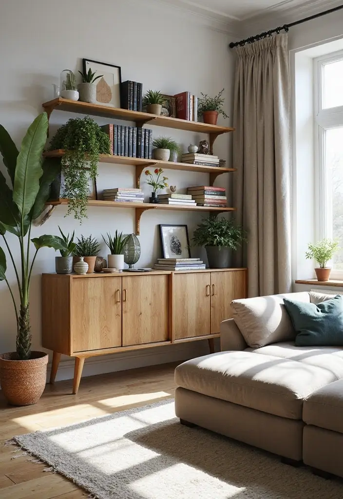 25 Living Room Ideas That Will Make You Want to Curl Up with a Book (#17 Is Pure Magic!) - 14. Artistic Shelving