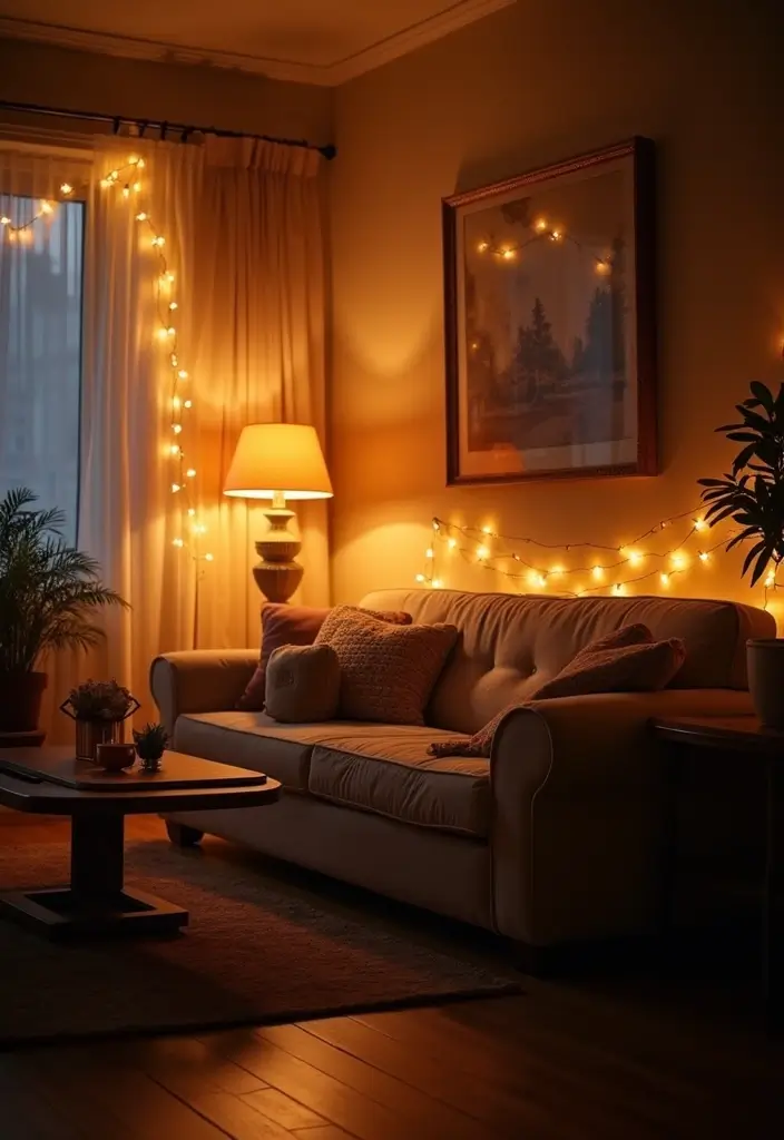 25 Living Room Ideas That Will Make You Want to Curl Up with a Book (#17 Is Pure Magic!) - 6. Warm Lighting