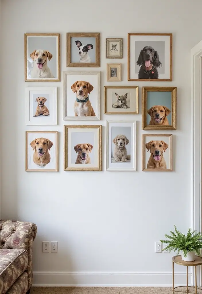 25 Stunning Gallery Wall Ideas That'll Transform Your Space (You Won't Believe #14!) - 17. Pet Portraits
