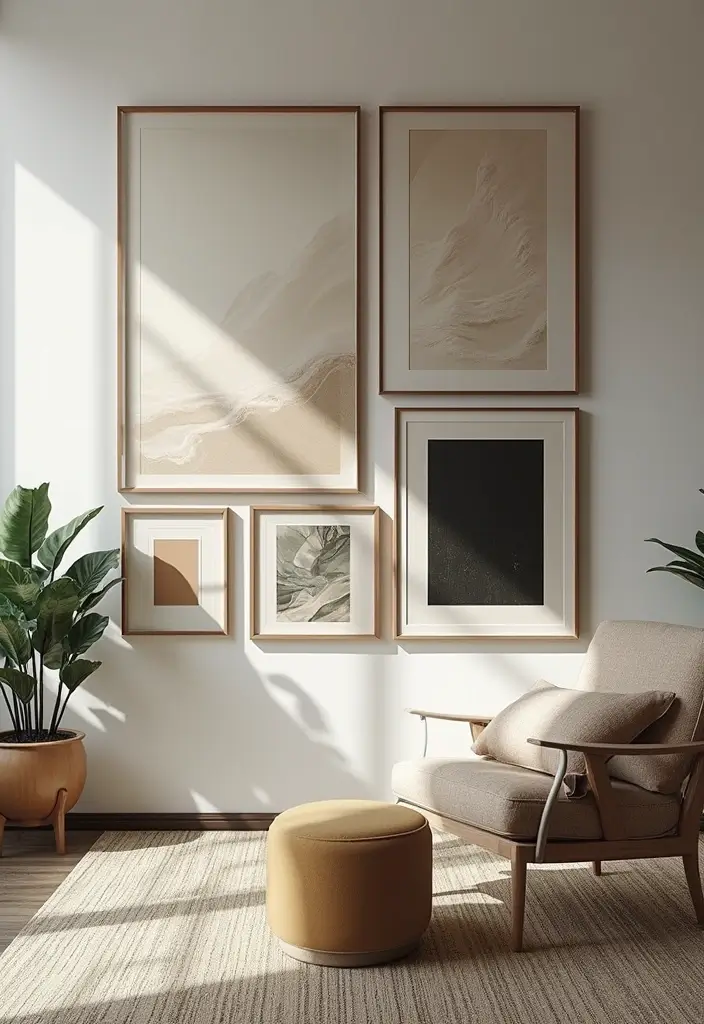 25 Stunning Gallery Wall Ideas That'll Transform Your Space (You Won't Believe #14!) - 4. Oversized Art as a Focal Point