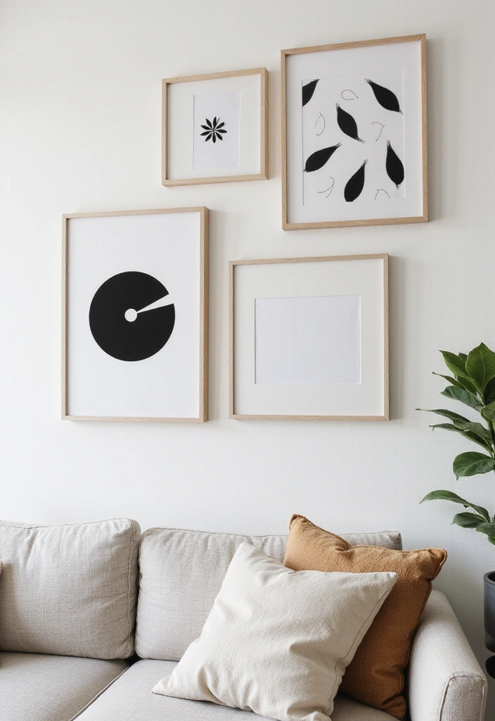 25 Stunning Gallery Wall Ideas That'll Transform Your Space (You Won't Believe #14!) - 6. Minimalist Approach
