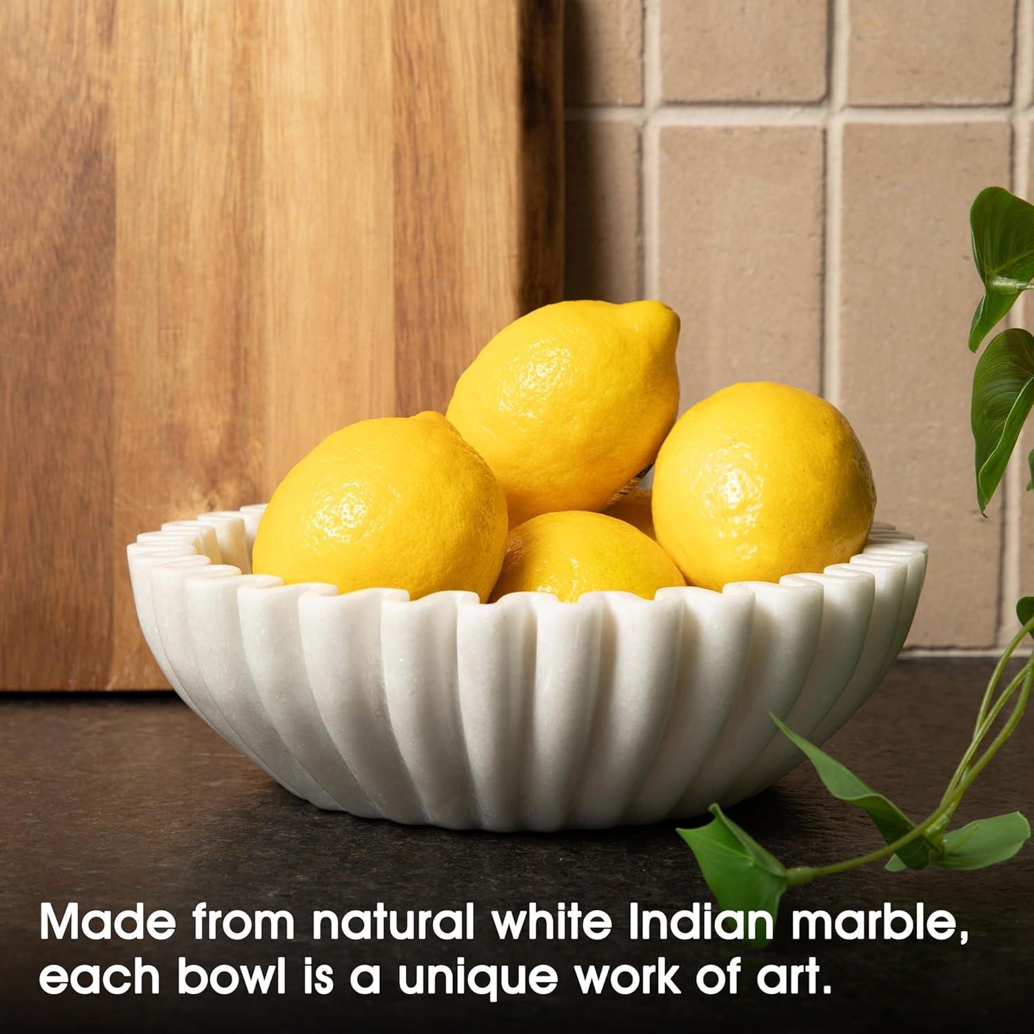 Our Review of the Handcrafted Fluted Marble Bowl: Elegant & Versatile Decor