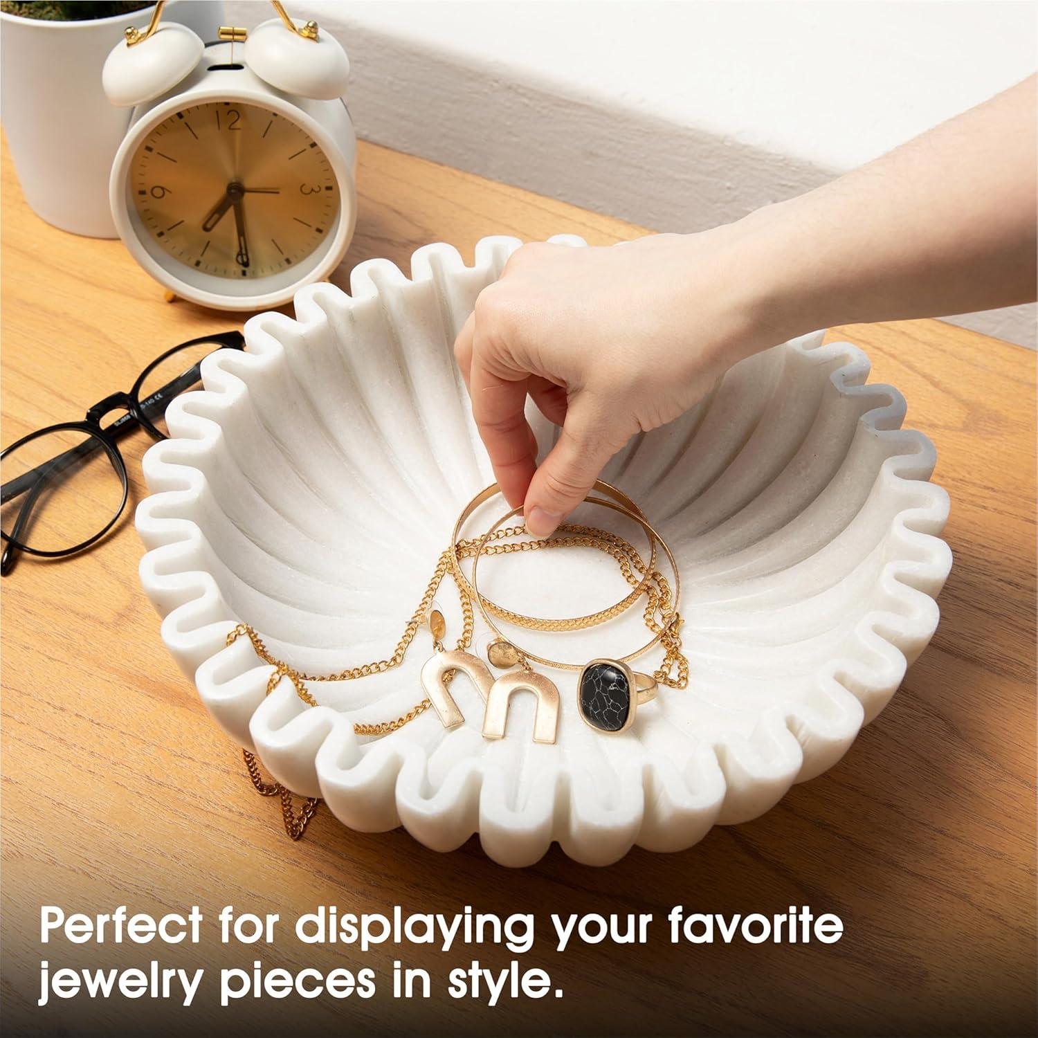 Our Review of the Handcrafted Fluted Marble Bowl: Elegant & Versatile Decor