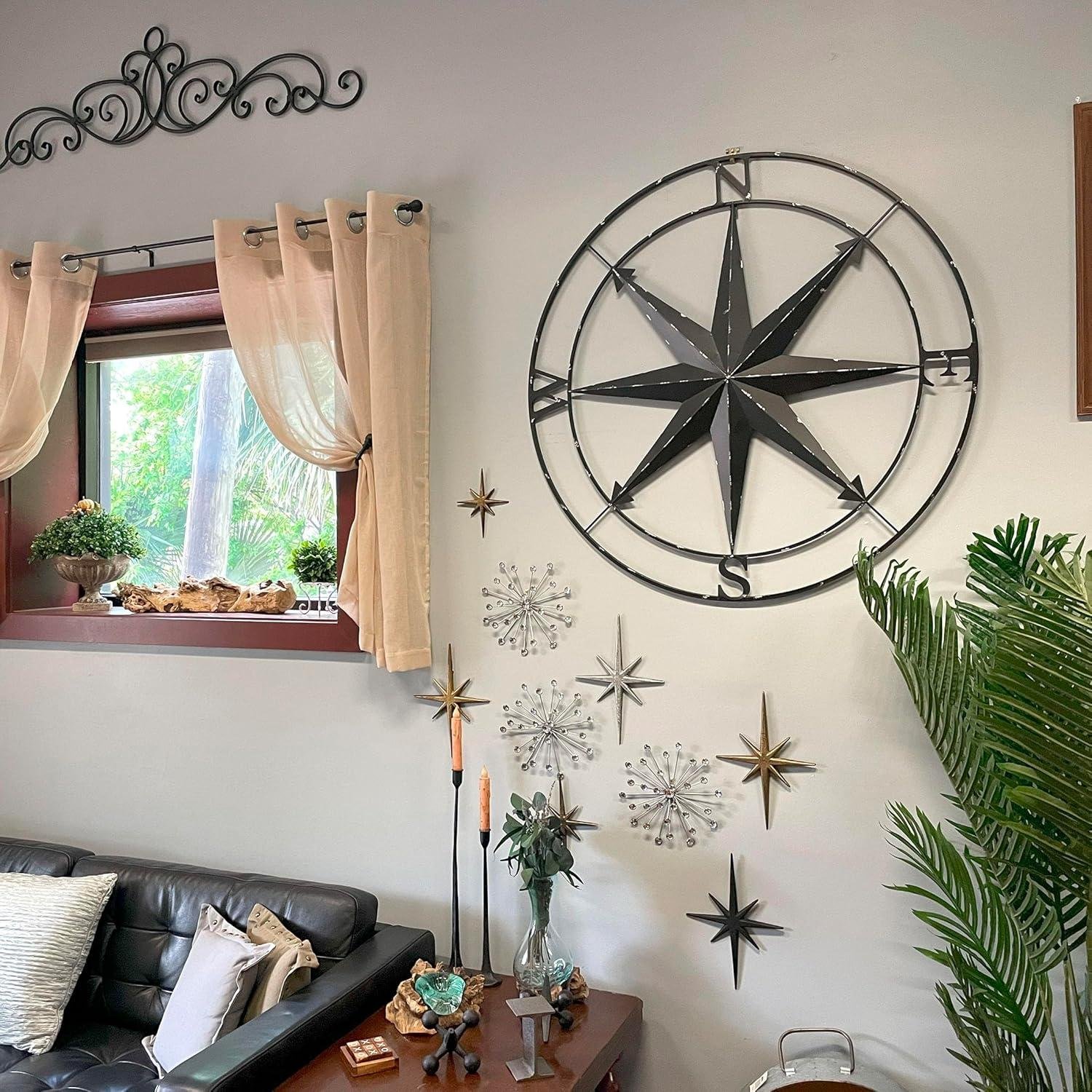 Our Review: Large Black Nautical Compass Rose Metal Wall Decor