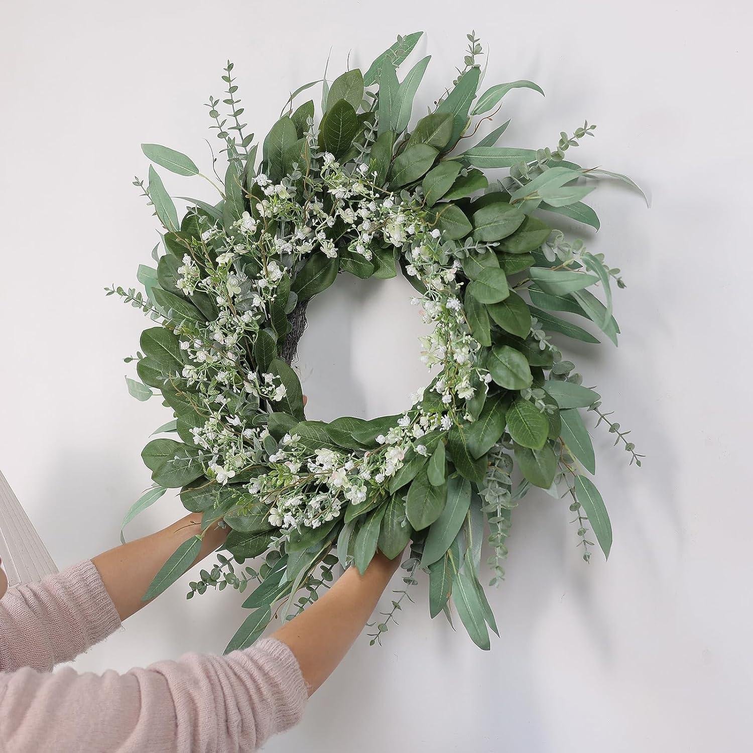Our Review: Elegant Eucalyptus & Baby's Breath Door Wreath