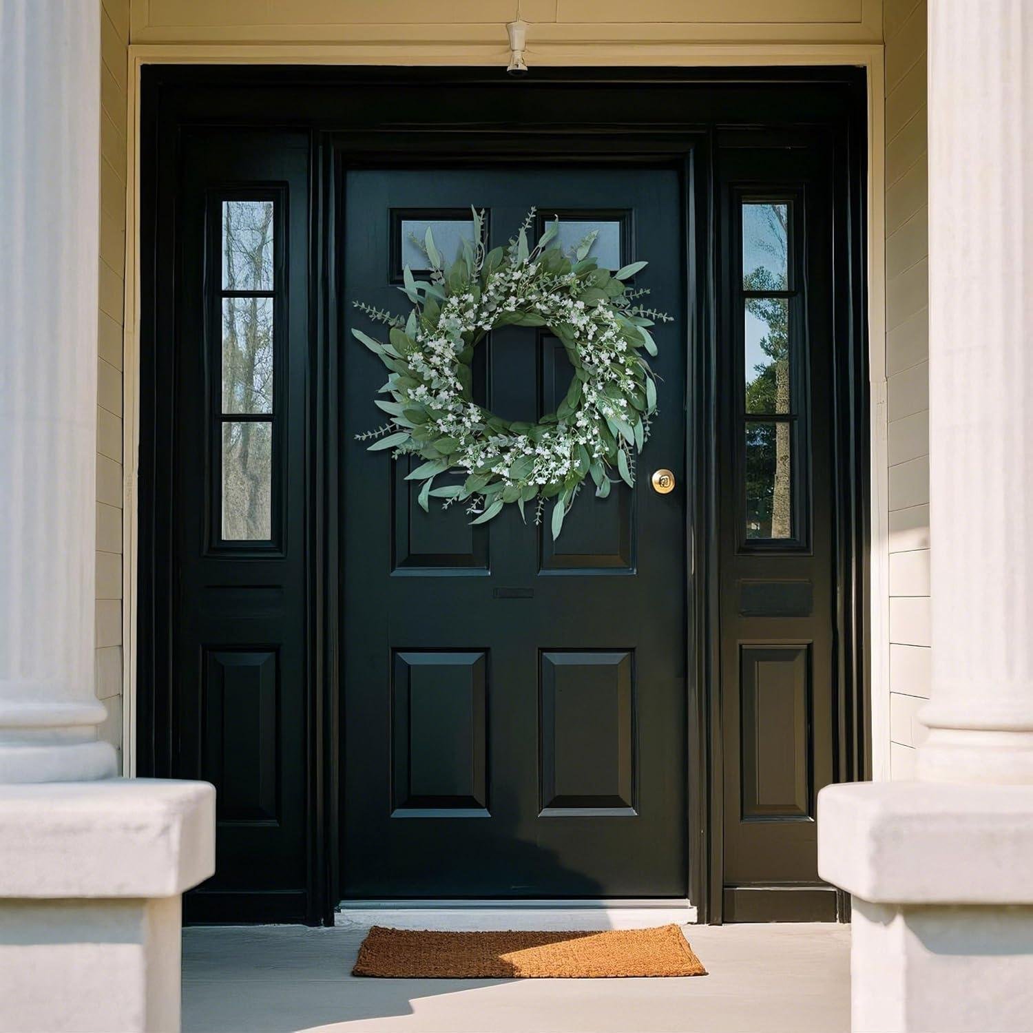 Our Review: Elegant Eucalyptus & Baby's Breath Door Wreath