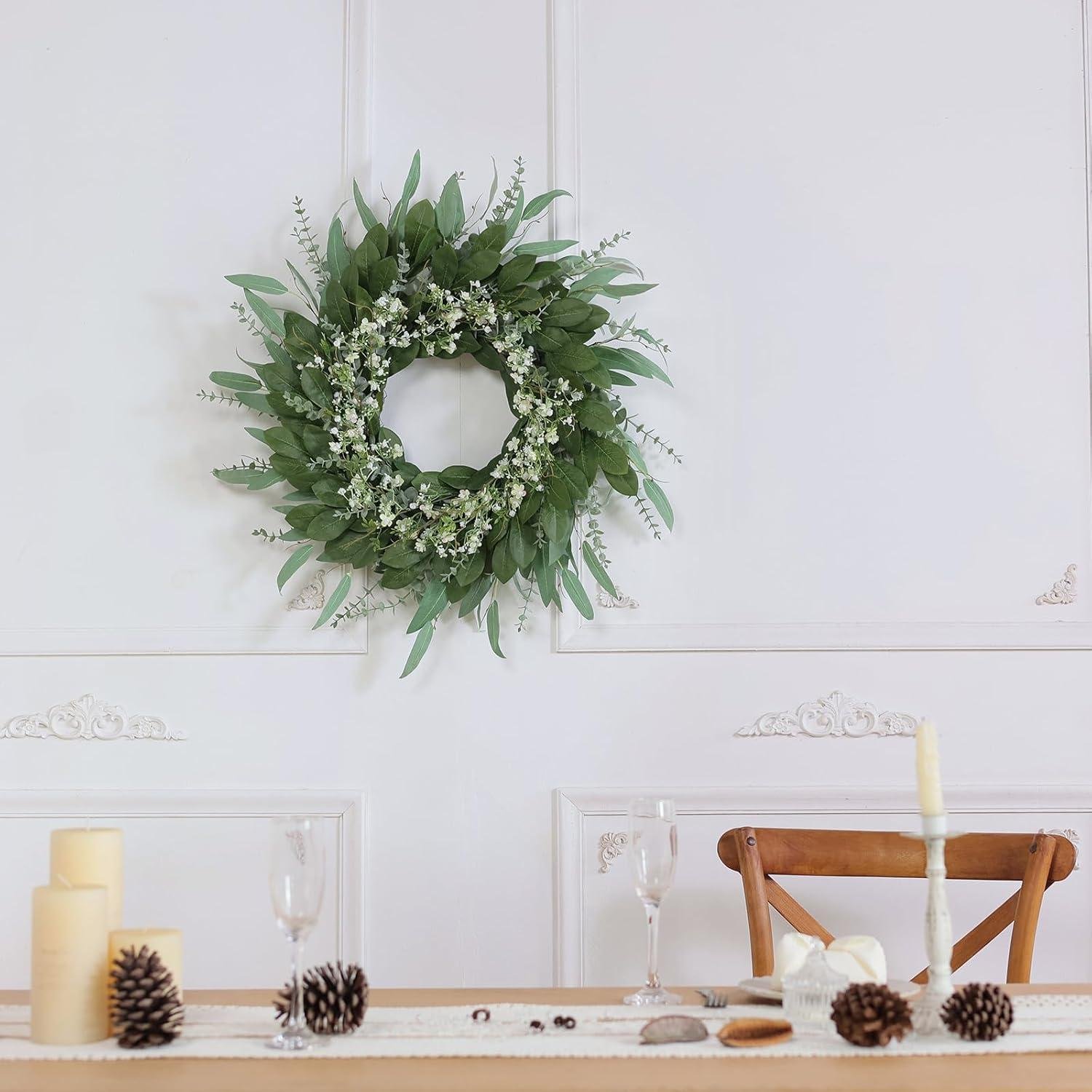 Our Review: Elegant Eucalyptus & Baby's Breath Door Wreath