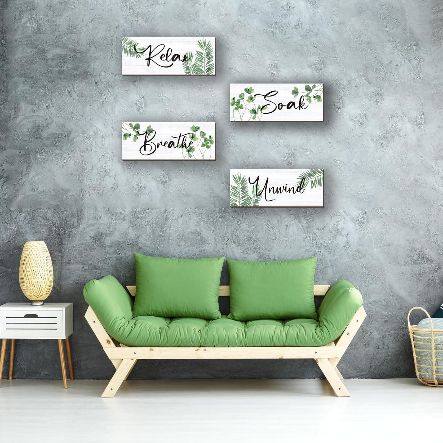 We Transformed Our Space with These Calming Green Farmhouse Signs