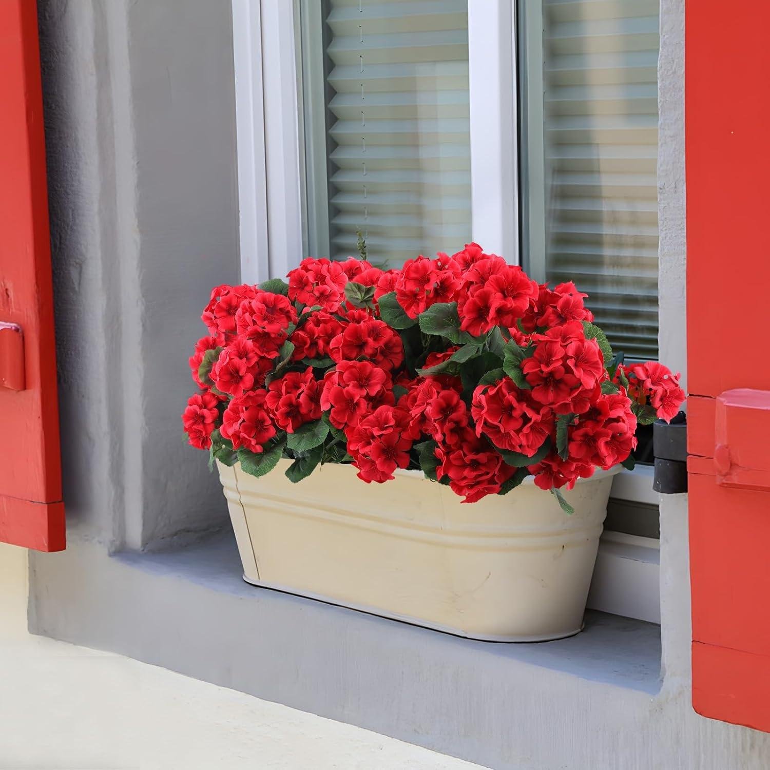 Our Review of Hananona 24-Pc Red Geraniums for Durable Outdoor Decor