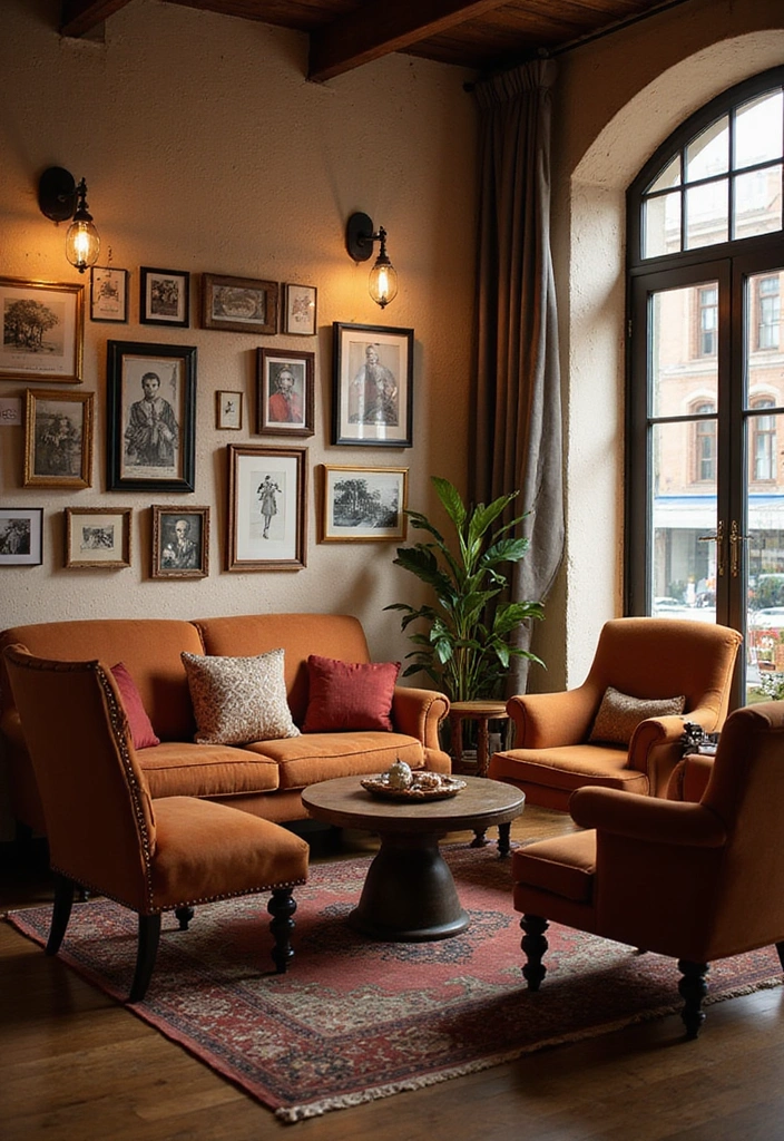 10 Eclectic Furniture Arrangements That Will Transform Your Living Space (You Won't Believe #6!) - 1. The Gallery Wall with Cozy Seating