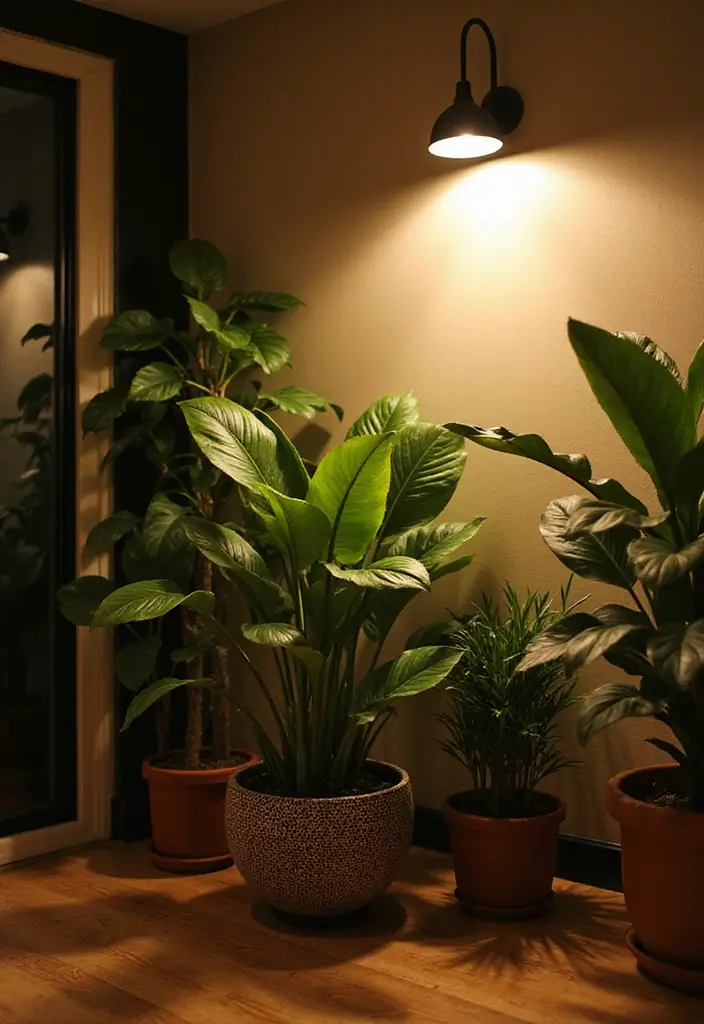 12 Indoor Plant Styling Tricks That'll Transform Your Space into a Lush Oasis! - 9. Highlight with Accent Lighting