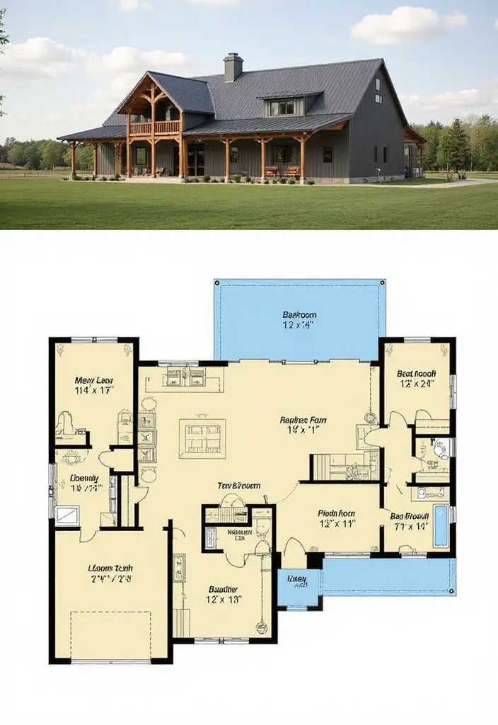 15 Jaw-Dropping Barndominium Floor Plans That Maximize Space like Never Before! - 10. The Modern Minimalist Approach