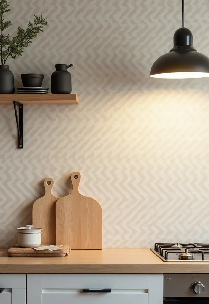 21 Stunning Kitchen Wallpaper Ideas That'll Transform Your Space (Wait Until You See #10!) - 15. Neutral Patterns: Subtle Yet Stylish