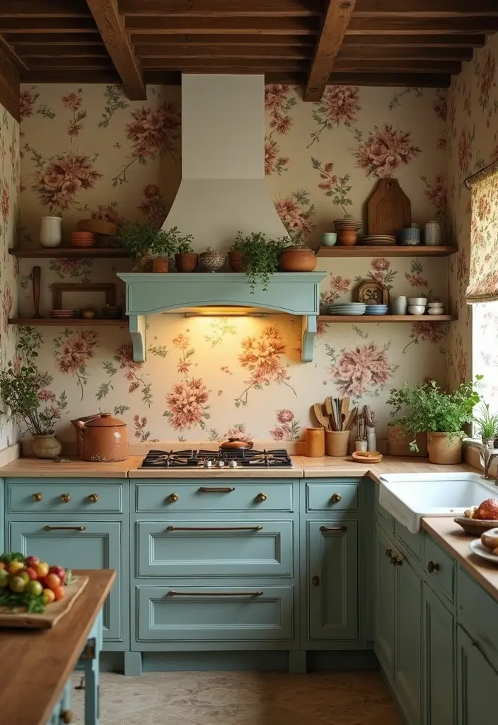 21 Stunning Kitchen Wallpaper Ideas That'll Transform Your Space (Wait Until You See #10!) - 4. Vintage Charm: Retro Patterns