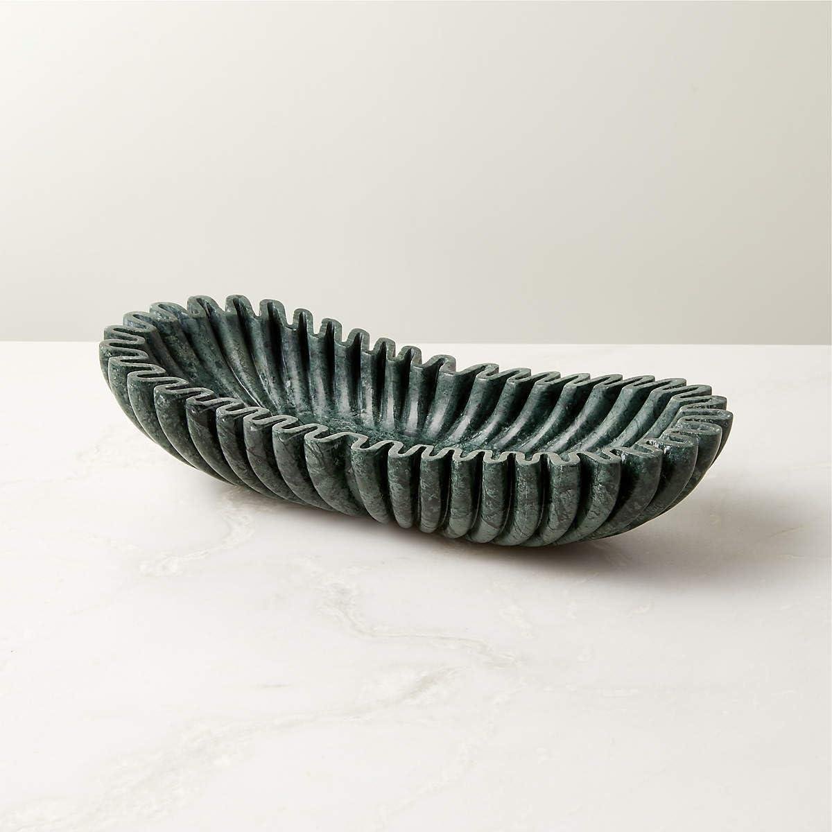 Our Review: Handmade Green Marble Oval Fluted Bowl for Centerpieces