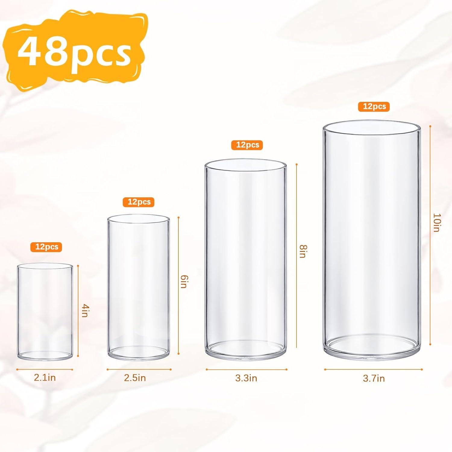 Our Honest Review: 48-Pack Glass Cylinder Vases for Weddings & Decor