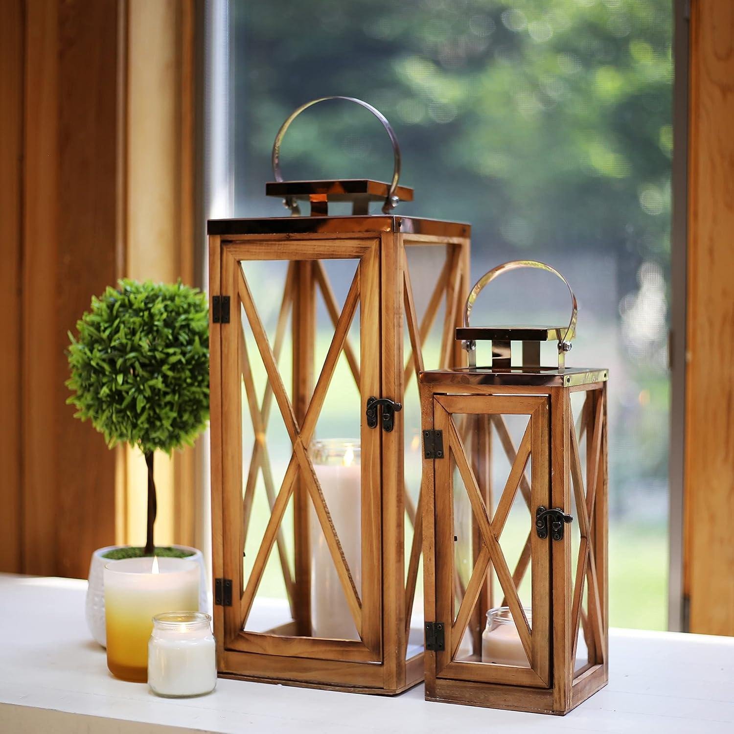 Our Review: Elegant Wooden Candle Lantern Set for Cozy Home & Garden