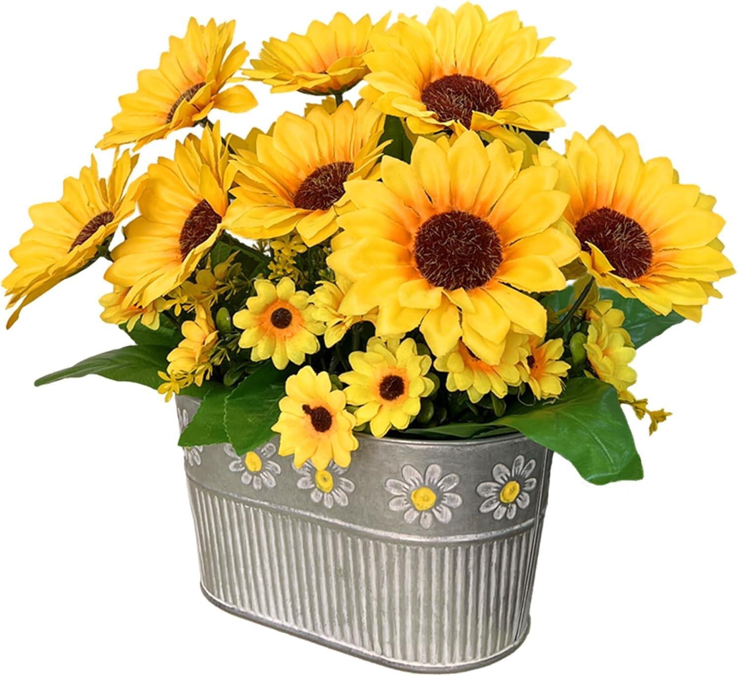We Review: Sunflower Charm in a Rustic Pot for Your Home