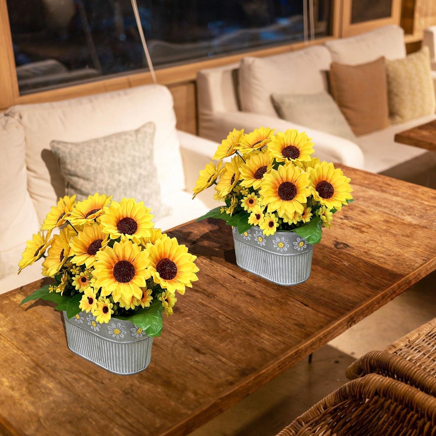 We Review: Sunflower Charm in a Rustic Pot for Your Home