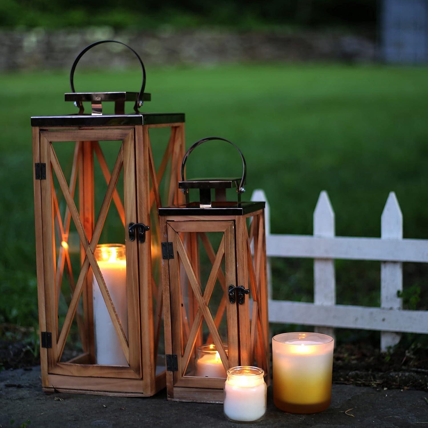 Our Review: Elegant Wooden Candle Lantern Set for Cozy Home & Garden