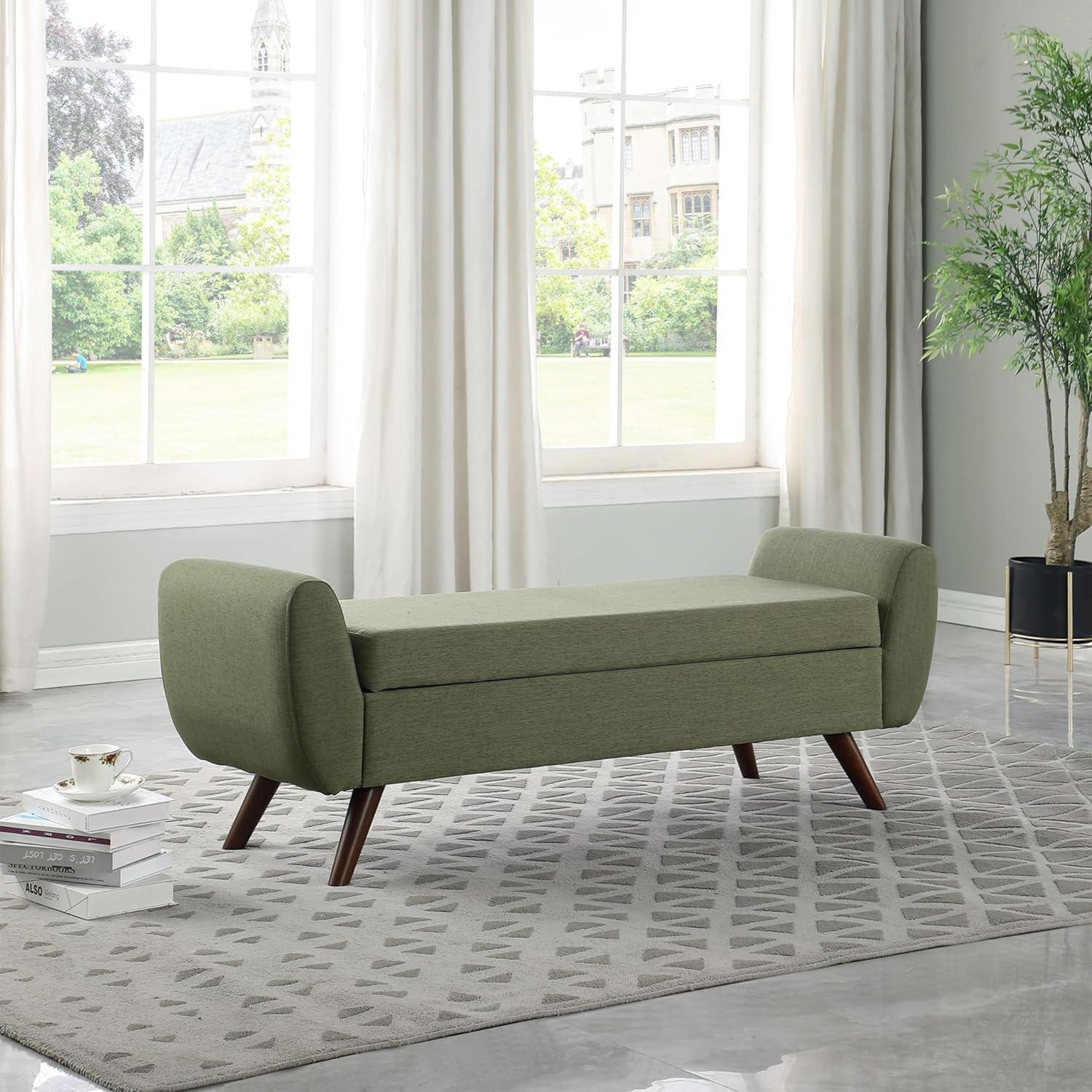 Our Review: HomePop Modern Olive Green Storage Bench for Every Room