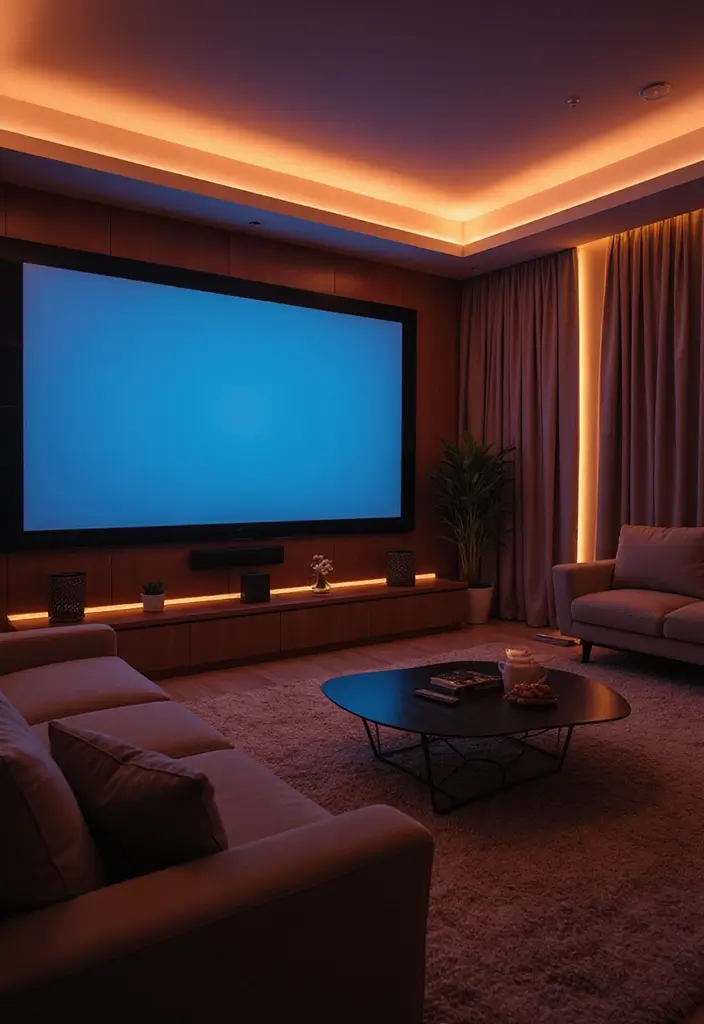 10 Home Theater Ideas That Will Transform Your Living Room into a Cinema Paradise (Don’t Miss #4!) - 5. Choose the Right Lighting