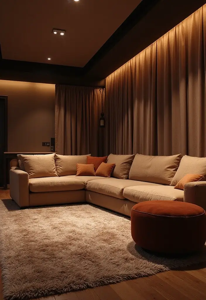 10 Home Theater Ideas That Will Transform Your Living Room into a Cinema Paradise (Don’t Miss #4!) - 9. Enhance Acoustics with Soft Materials