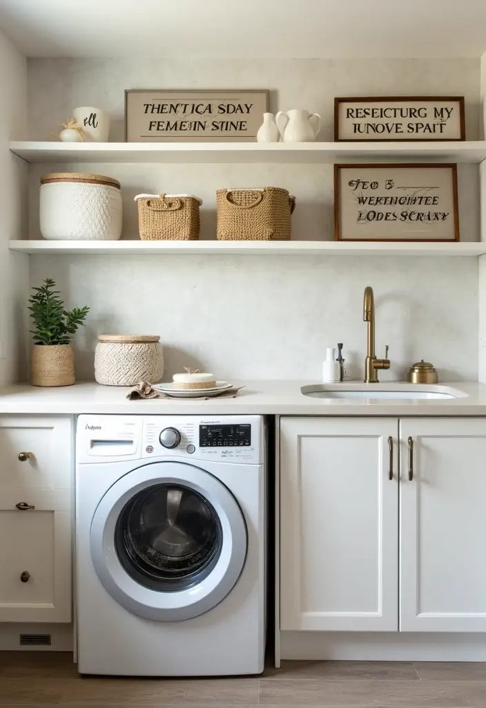 14 Stylish Laundry Room Decor Ideas That Make Doing Laundry Feel Like a Spa Day (Check Out #6!) - 13. Customized Laundry Signs