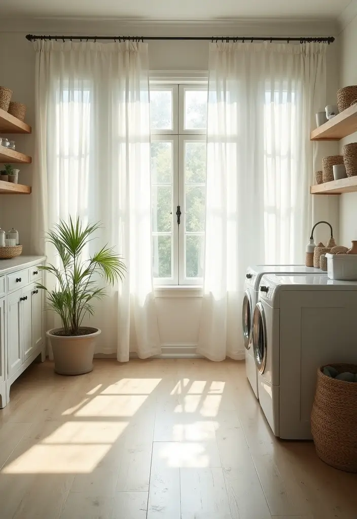 14 Stylish Laundry Room Decor Ideas That Make Doing Laundry Feel Like a Spa Day (Check Out #6!) - 6. Embrace Natural Light