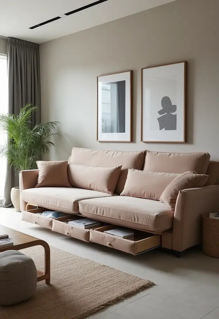 15 Futon Sofa Bed Designs That Will Transform Your Living Space (You Won't Believe #7!) - 12. The Stylish Storage Solution