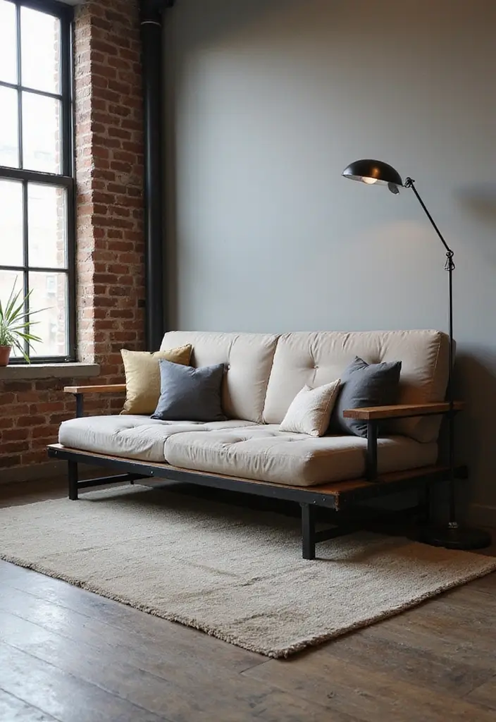 15 Futon Sofa Bed Designs That Will Transform Your Living Space (You Won't Believe #7!) - 5. The Industrial Chic