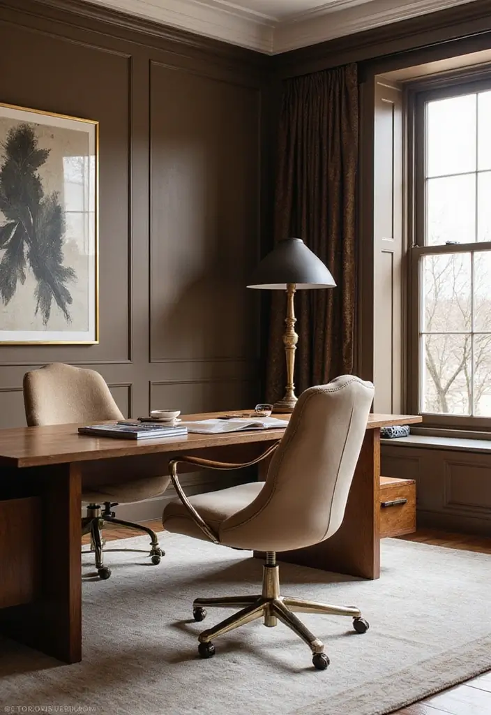 15 Home Office Retreats That'll Skyrocket Your Productivity (and Look Amazing!) - 15. Luxurious Executive Style