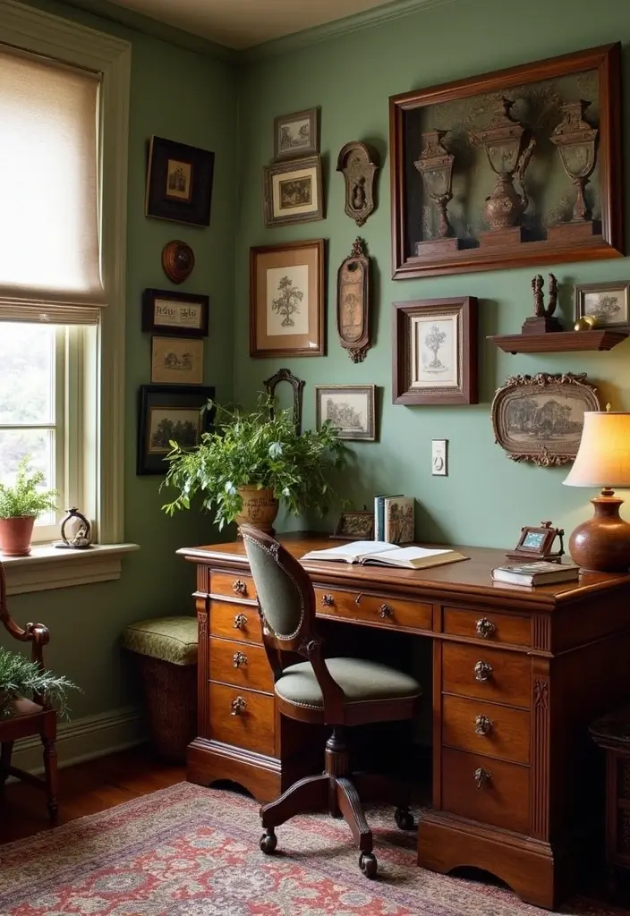 15 Home Office Retreats That'll Skyrocket Your Productivity (and Look Amazing!) - 3. Vintage Charm