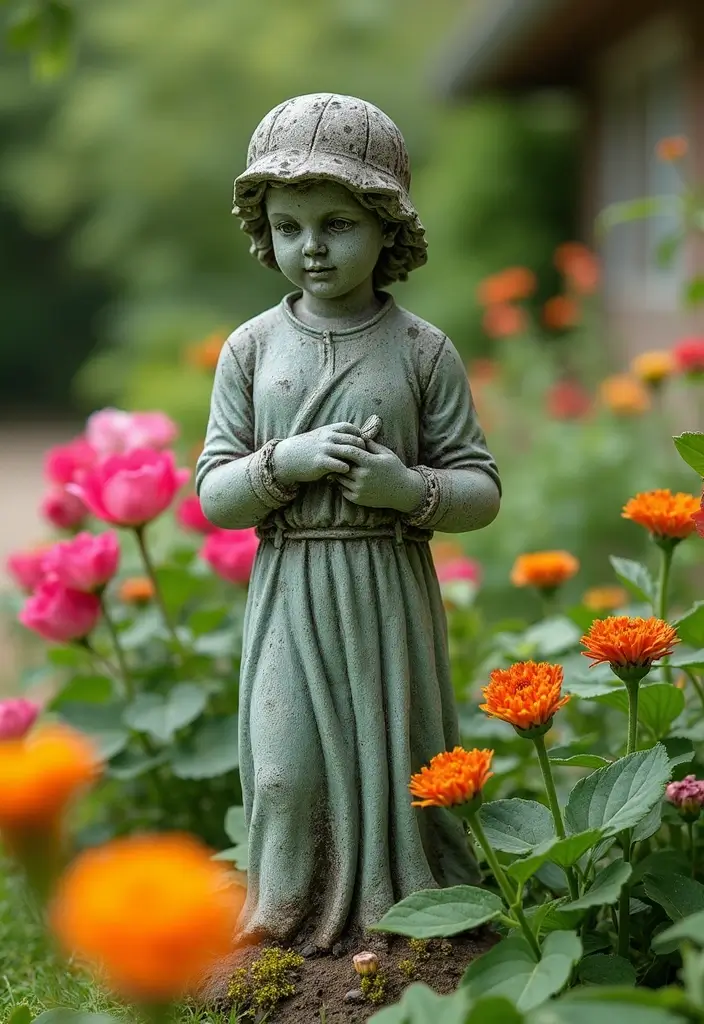 18 Backyard Decor Ideas That'll Turn Your Outdoor Space Into a Paradise (You’ll Want #12!) - 16. Unique Garden Statues