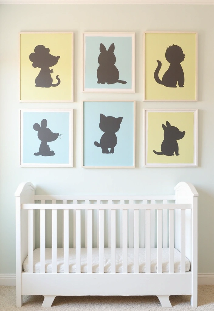 18 Cute Baby Room Wall Art Ideas That Will Transform Any Nursery Into a Dreamland! - 15. Silhouette Art