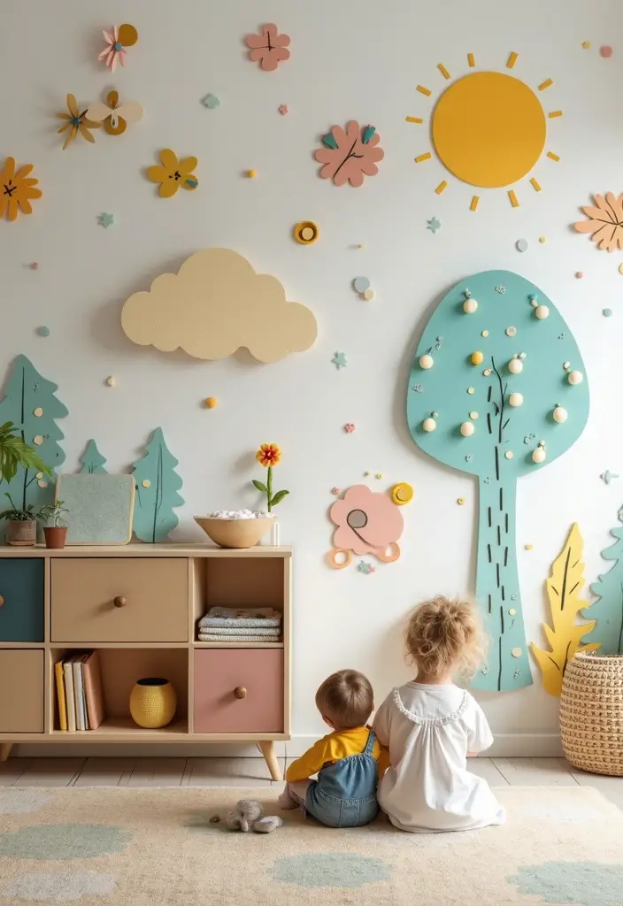 18 Cute Baby Room Wall Art Ideas That Will Transform Any Nursery Into a Dreamland! - 17. Interactive Wall Art