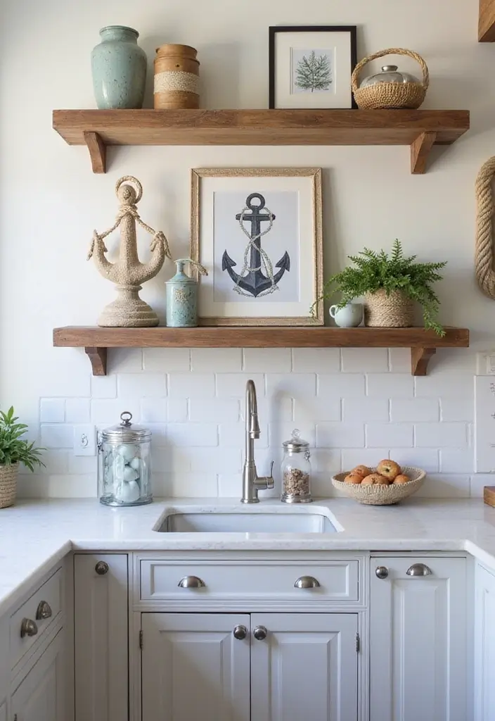 20 Must-Try Coastal Kitchen Decor Tips for a Sea-Wide Style - 2. Add Nautical Accents